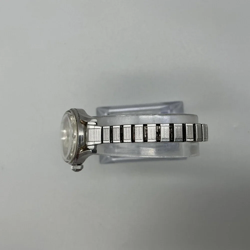 Vintage Wyler Incaflex Womens Watch 22mm Silver Dial Manual Wind Stainless Band